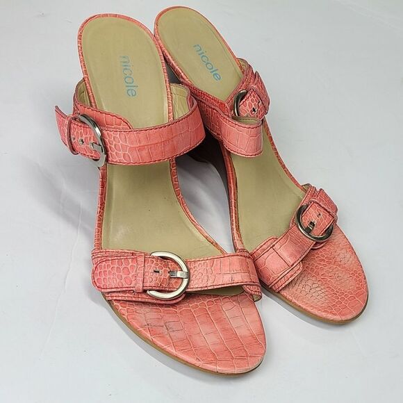 Nicole Open Toe Pink Summer Sandals Size 8.5 - Picture 4 of 8